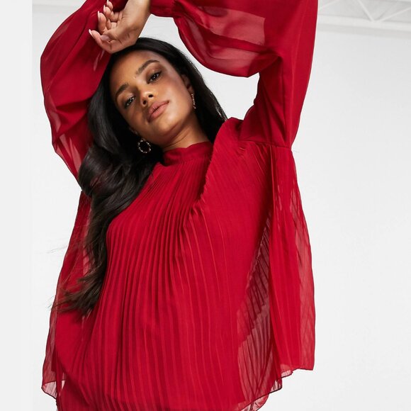 ASOS red flowy blouse - Picture 1 of 8